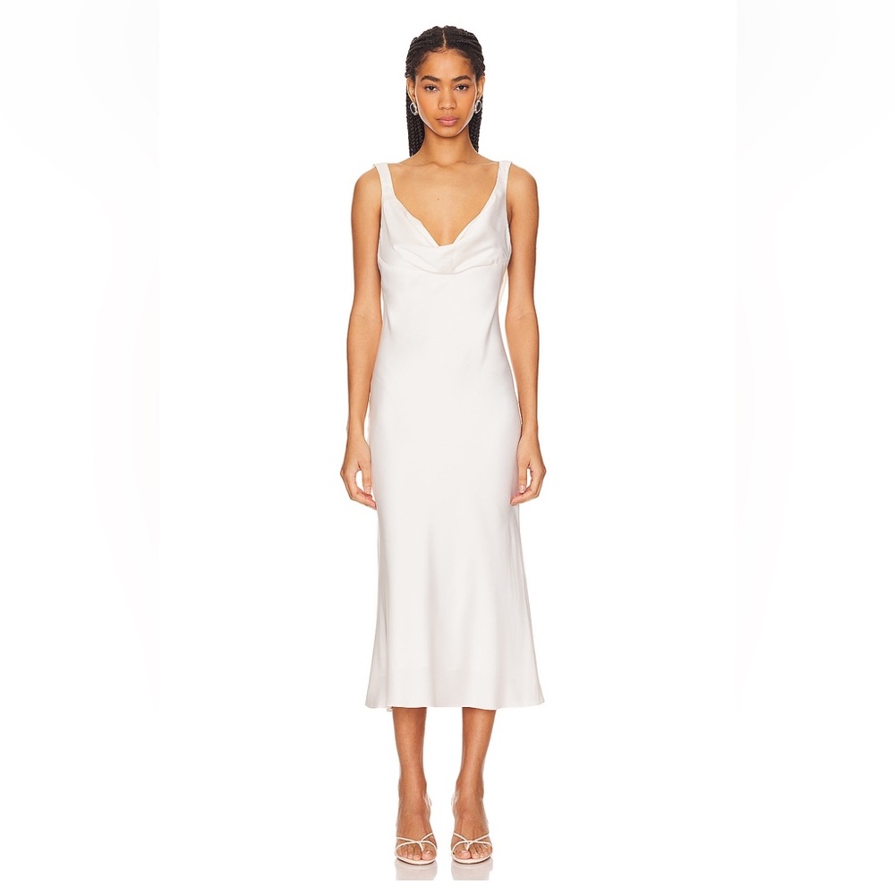 Katie May Ivory Cowl Backless Midi Dress